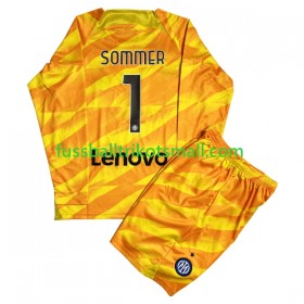 Fußballtrikots Inter Mailand Sommer 1 Torwart Kinder 2023-2024 Langarm Heimtrikotsatz kaufen